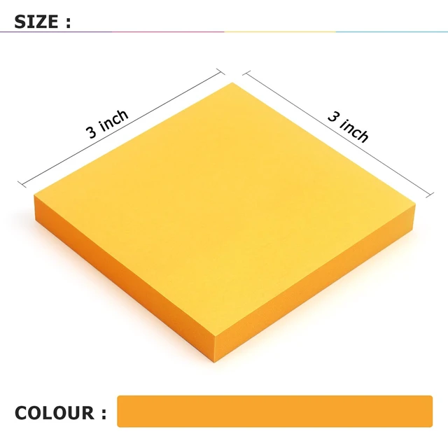 Alt view image 2 of 7 - Sticky Notes 3x3 in, Self-Adhesive Note, 4 Pads, 100 Sheets/Pad (Orange)