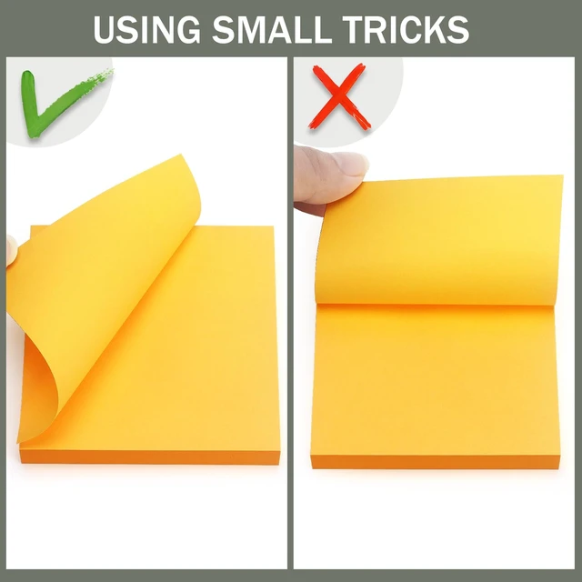 Alt view image 4 of 7 - Sticky Notes 3x3 in, Self-Adhesive Note, 4 Pads, 100 Sheets/Pad (Orange)