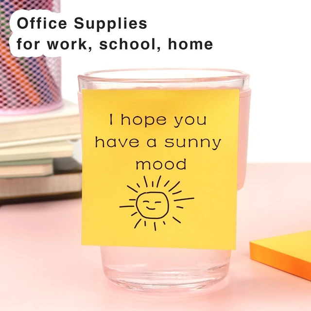 Alt view image 3 of 7 - Sticky Notes 3x3 in, Self-Adhesive Note, 4 Pads, 100 Sheets/Pad (Orange)