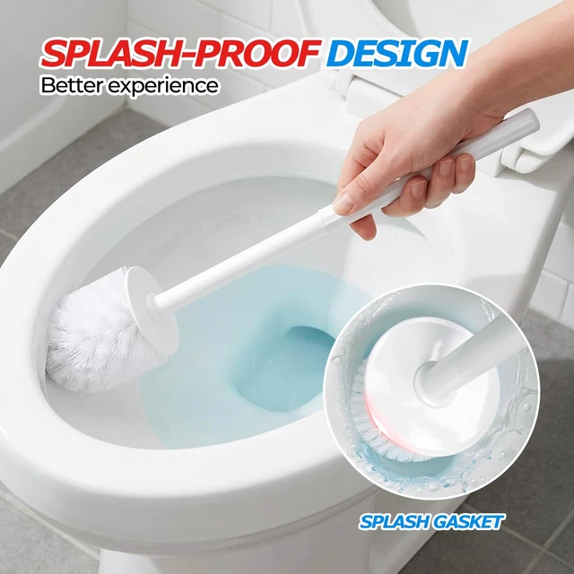 Alt view image 2 of 6 - FORASTO 2Pack Toilet Bowl Brush and Holder Set - Restroom Cleaning Supplies