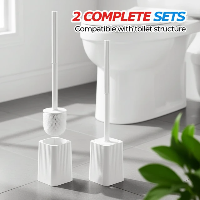 Alt view image 4 of 6 - FORASTO 2Pack Toilet Bowl Brush and Holder Set - Restroom Cleaning Supplies