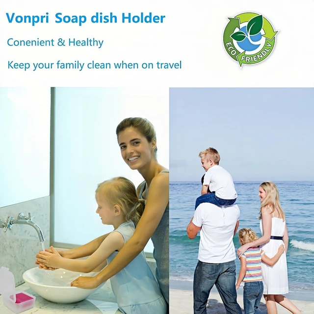 Alt view image 2 of 6 - Travel Soap Dish, Soap Box Case with Bar Soap Saver Pad Portable Soap Rest for Bathroom Shower Home Outdoor Gym Fitness Vonpri (Clear)