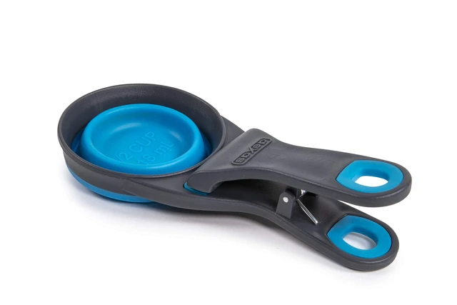 Alt view image 3 of 6 - Dexas Popware for Pets Collapsible Klip Scoop, 3-in-1 Pet Food Scoop, Measuring Cup and Bag Clip, 1/2 Cup Capacity, Pro Blue
