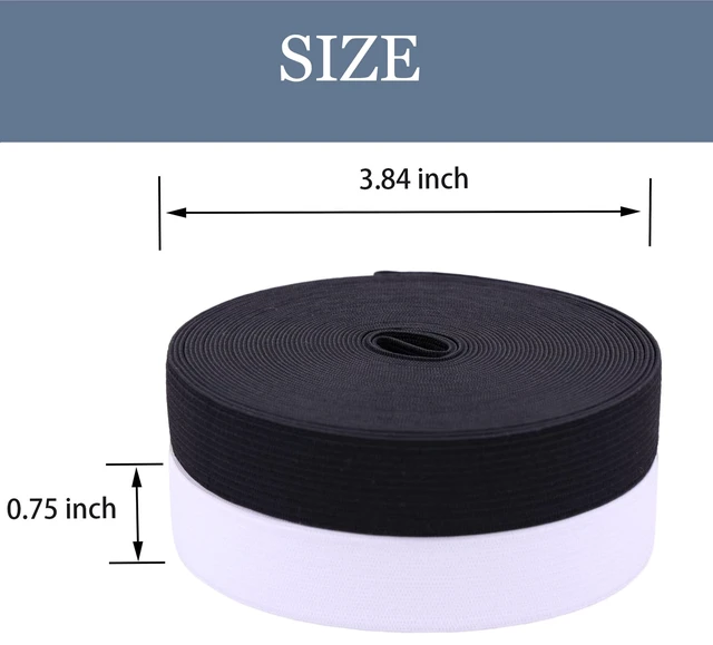 Alt view image 7 of 7 - XKDOUS Elastic Band for Sewing, 0.75 Inch 16 Yards,2 Roll,Black and White