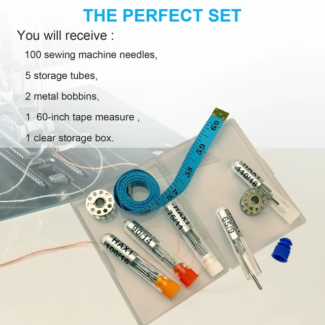 Alt view image 3 of 6 - Sewing Machine Needles, 100 Count HAX1 Universal Set, 5 Sizes