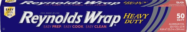 Main image of Reynolds Wrap Heavy Duty Aluminum Foil Roll, 12 Inch Wide, 50sq ft