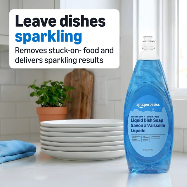 Alt view image 5 of 5 - Amazon Basics Dish Soap, Fresh Scent, 50 fl oz, Pack of 1, Packaging May Vary