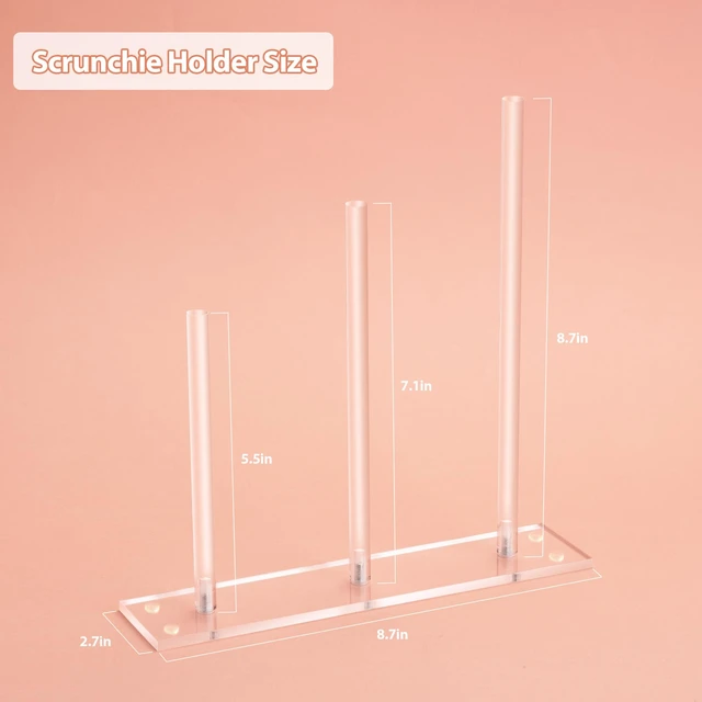 Alt view image 3 of 6 - SMUK 3-Tiers Acrylic Scrunchie Holder Stand, Clear Hair Tie Organizer Storage for Women Teen Girls Gifts Scrunchy Hair Accessories Organizer