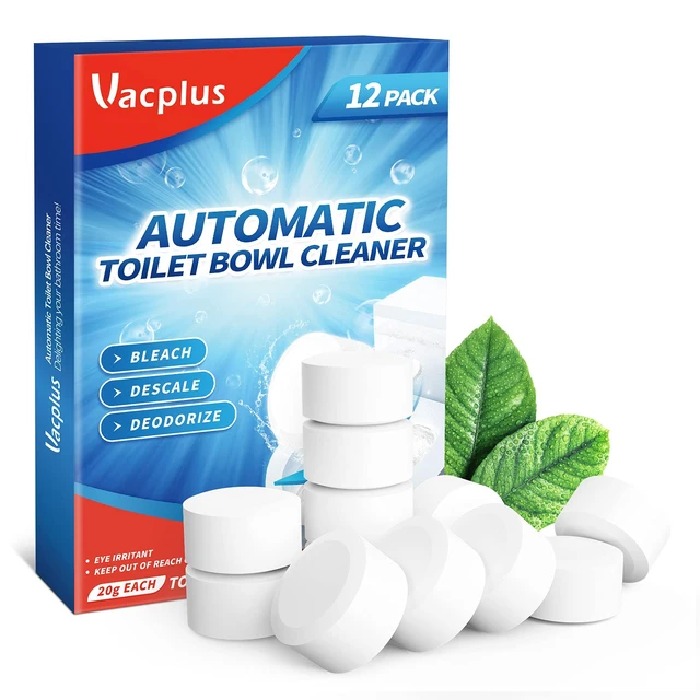 Main image of Vacplus Toilet Bowl Cleaner Tablets 12 PACK, Automatic Toilet Bowl Cleaners with Bleach for Deodorizing and Descaling, Bathroom Cleaner Against Tough Stains