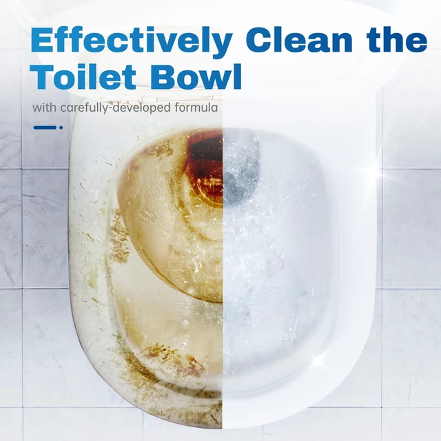 Alt view image 3 of 6 - Vacplus Toilet Bowl Cleaner Tablets 12 PACK, Automatic Toilet Bowl Cleaners with Bleach for Deodorizing and Descaling, Bathroom Cleaner Against Tough Stains