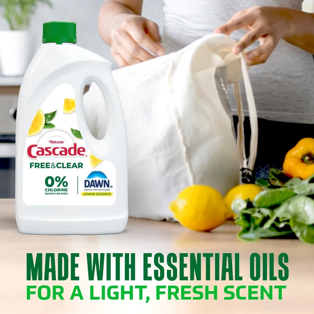 Alt view image 5 of 6 - Cascade Free & Clear Dishwasher Detergent Liquid Gel, Dish Detergent, Dishwasher Soap, Lemon, 75oz