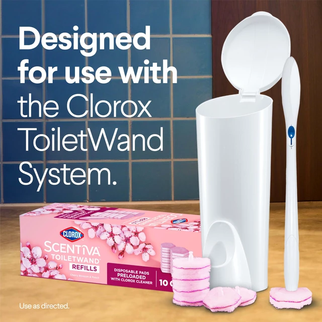Alt view image 4 of 7 - Clorox Scentiva ToiletWand Refills, Cherry Blossom and Peach, 10 Count