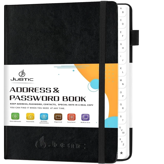 Main image of JUBTIC Address Book Password Keeper with Alphabetical Tabs 5.3"x7.7"