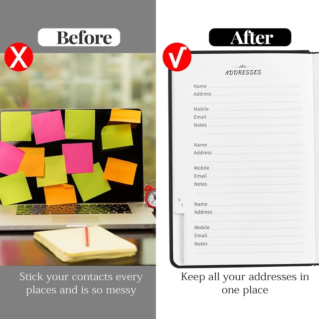 Alt view image 6 of 6 - JUBTIC Address Book Password Keeper with Alphabetical Tabs 5.3"x7.7"