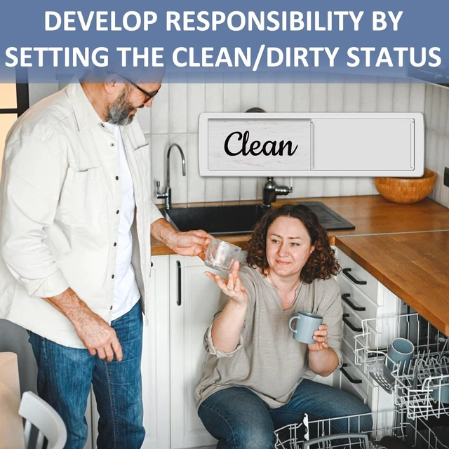 Alt view image 6 of 6 - Oxepleus Clean Dirty Magnet for Dishwasher Farmhouse Design (A-Silver)