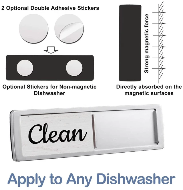 Alt view image 5 of 6 - Oxepleus Clean Dirty Magnet for Dishwasher Farmhouse Design (A-Silver)