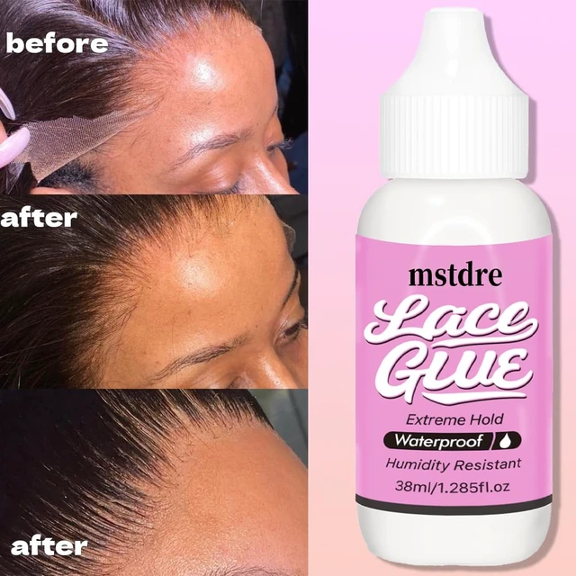 Alt view image 5 of 5 - Mstder Lace Wig Glue Extreme Styling Invisible Bonding Non-Toxic, Odorless, Moisture and Water Resistant 1.285 Liquid Ounces
