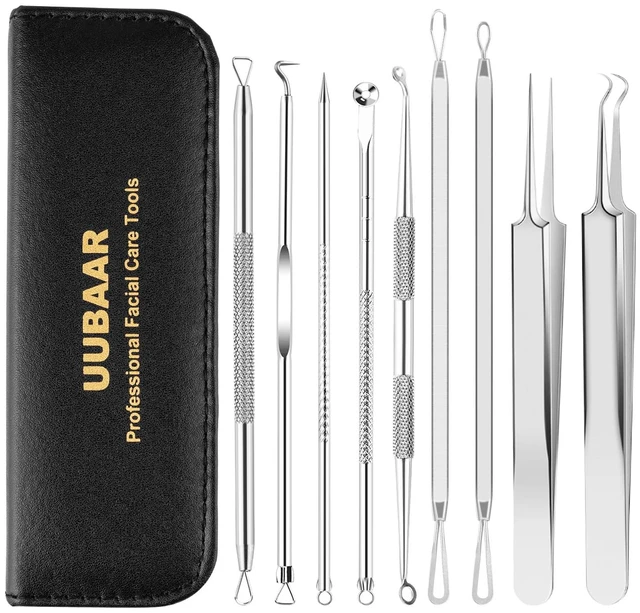 Main image of 9 PCS Blackhead Remover Tools, Pimple Popper Tool Kit, Pimple Extractor