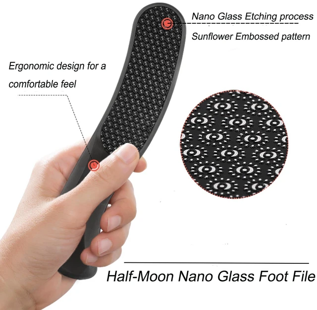 Alt view image 5 of 7 - Nano Glass Foot File,Foot Callus Remover Hard Skin Remover for Feet with Handle Foot File Callus Remover with Nano-Level Grinding Points Durable Foot Scrubber Dead Skin Removal for Wet Dry (Black)