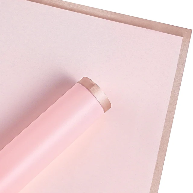Alt view image 3 of 4 - RUSPEPA 20 Sheets Flower Wrapping Paper, Gold Edge Waterproof Floral Bouquet Wrapping Paper, Florist Supplies Packaging for Birthday, Wedding and DIY Crafts, Light Pink