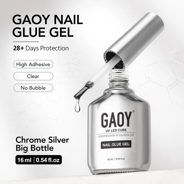 Alt view image 5 of 6 - GAOY Nail Glue Gel for Acrylic Tips, 16ml Clear Glue Gel for Sheer Press on Nails for Long Lasting UV Light Cure DIY