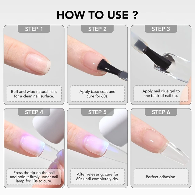 Alt view image 2 of 6 - GAOY Nail Glue Gel for Acrylic Tips, 16ml Clear Glue Gel for Sheer Press on Nails for Long Lasting UV Light Cure DIY