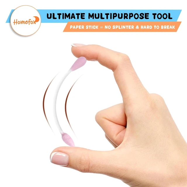 Alt view image 3 of 7 - XL Pink Thick Cotton Swabs Pointed Precision - 250 Count Extra Large - Pointy Organic Cotton Buds Double Side Tightly Wrapped Cotton Tips Paper Stick Cruelty-Free, XL Pointy & Round Pink