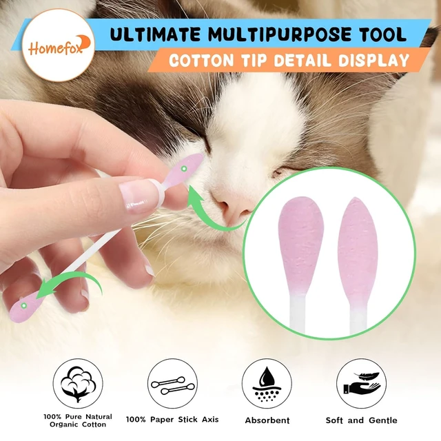 Alt view image 4 of 7 - XL Pink Thick Cotton Swabs Pointed Precision - 250 Count Extra Large - Pointy Organic Cotton Buds Double Side Tightly Wrapped Cotton Tips Paper Stick Cruelty-Free, XL Pointy & Round Pink
