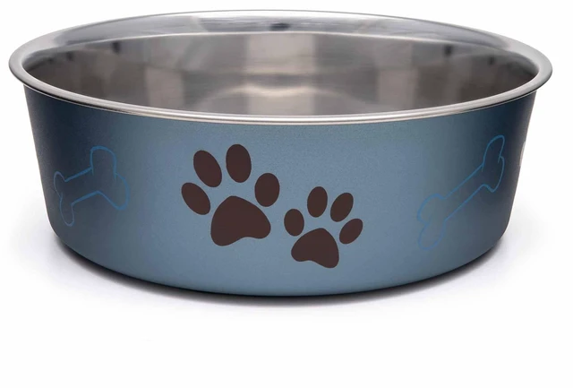 Main image of Loving Pets Bella Dog Bowls- Stainless Steel Dog & Cat Bowls - Spill Proof Dog Food Bowl, Cat Bowl, Puppy Essentials & Pet Supplies Great for Home & Travel (Medium 20-35 lbs, Blueberry)