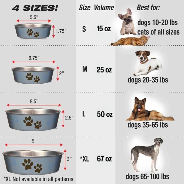 Alt view image 3 of 7 - Loving Pets Bella Dog Bowls- Stainless Steel Dog & Cat Bowls - Spill Proof Dog Food Bowl, Cat Bowl, Puppy Essentials & Pet Supplies Great for Home & Travel (Medium 20-35 lbs, Blueberry)
