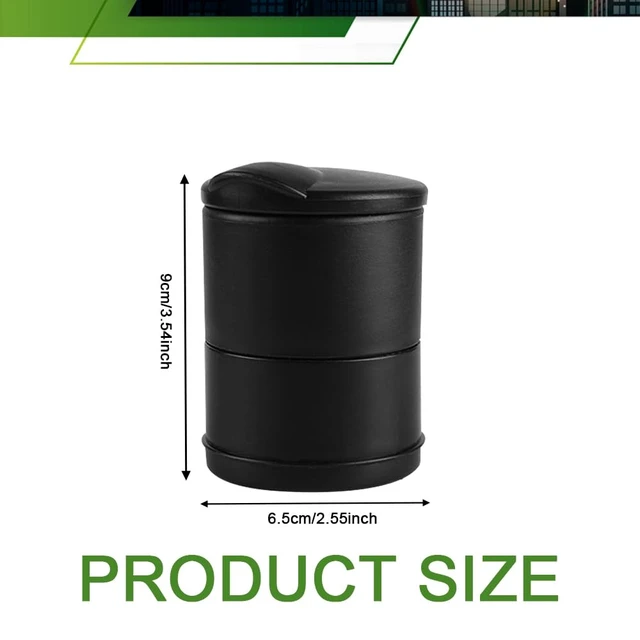 Alt view image 2 of 6 - Portable Car Ash Tray With Lid Smell Proof, Smokeless Self-Extinguishing Cigarette Ashtray Cup Holder, Mini Trash Can Organizer Car Ashtray for Office, Home (Black)