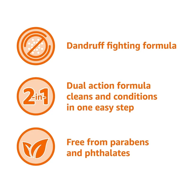 Alt view image 3 of 6 - Amazon Basics 2-in-1 Anti-Dandruff Shampoo & Conditioner, Itch Relief, Safe for All Hair Types, Paraben-Free, Gentle and pH Balanced, 12.5 Fluid Ounces, 1-Pack (Previously Solimo)