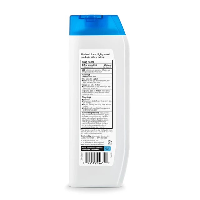 Alt view image 5 of 6 - Amazon Basics 2-in-1 Anti-Dandruff Shampoo & Conditioner, Itch Relief, Safe for All Hair Types, Paraben-Free, Gentle and pH Balanced, 12.5 Fluid Ounces, 1-Pack (Previously Solimo)
