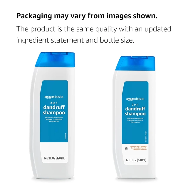Alt view image 6 of 6 - Amazon Basics 2-in-1 Anti-Dandruff Shampoo & Conditioner, Itch Relief, Safe for All Hair Types, Paraben-Free, Gentle and pH Balanced, 12.5 Fluid Ounces, 1-Pack (Previously Solimo)