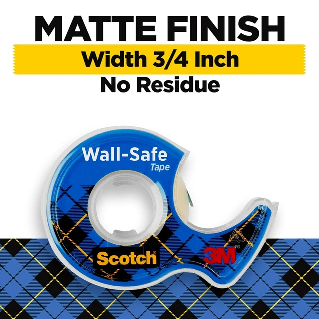 Alt view image 6 of 6 - Scotch Wall-Safe Tape, 1 Dispenser Roll, 3/4 in x 650 in