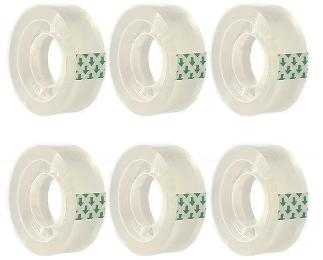 Main image of 6 Rolls Transparent Tape Refills Rolls, Clear Tape, 3/4 x 1000 in, 1 in Core Gift Wrapping Tape for Office, Home, School