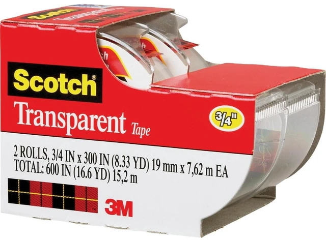 Main image of Scotch Transparent Tape, 3/4 in x 250 in, 2 Rolls