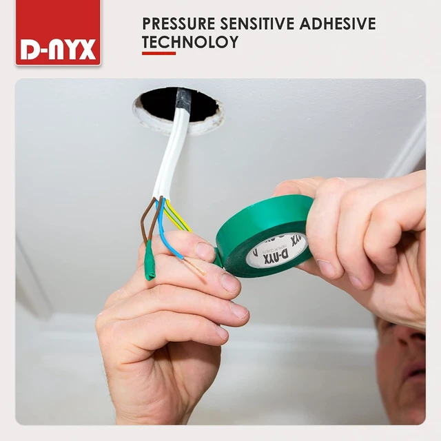 Alt view image 2 of 6 - D-NYX 6 Rolls E Tape Multi Colored Vinyl Electrical Tape 3/5in x 26ft Waterproof Strong Adhesive Indoor Outdoor 6 Colors Durable Easy Wrap Professional Grade Electric Wire Repair 7 Mil