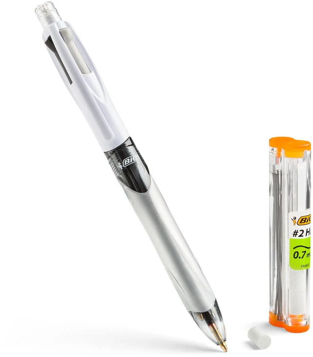 Alt view image 4 of 5 - BIC 4-Color 3+1 Retractable Ballpoint Pen, 0.7 mm Pencil, 1 Count