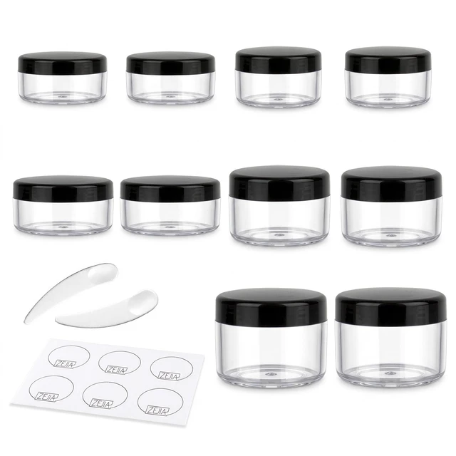 Main image of 10pcs Small Travel Containers, 3/5/10/15/20 Gram Sample Jars with Lids