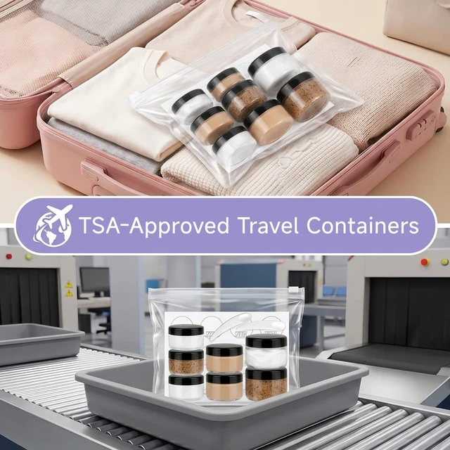 Alt view image 2 of 6 - 10pcs Small Travel Containers, 3/5/10/15/20 Gram Sample Jars with Lids