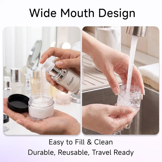 Alt view image 3 of 6 - 10pcs Small Travel Containers, 3/5/10/15/20 Gram Sample Jars with Lids
