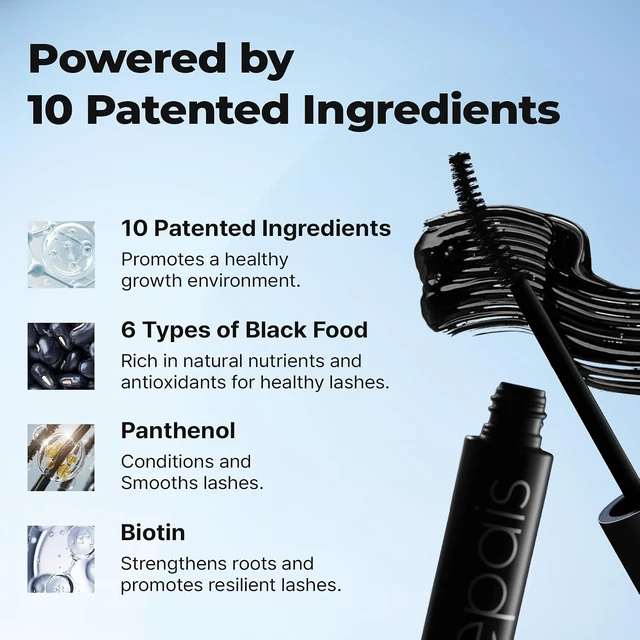 Alt view image 4 of 6 - Epais Eyelash Black Tinted Serum, 2-in-1 Lash Growth Enhancer and Tinting Treatment, 7 Peptides and Biotin Formula for Longer Thicker Lashes, Charcoal-Based Black Food Complex, Korean Lash Care