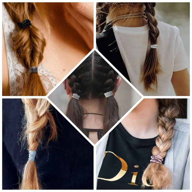 Alt view image 5 of 7 - 1000Pcs Hair Rubber Bands, Soft Small Hair Elastics for Girls and Women, 2pcs Topsy Tail Tools, 1 Rat Tail Comb, Pink Schembo