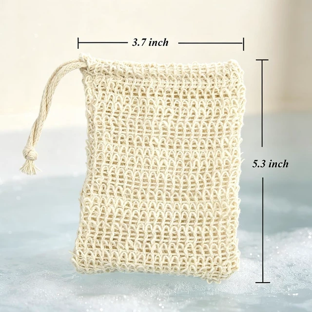 Alt view image 3 of 7 - Soap Bag,5 Packs Bar Saver Pouch,Sisal Soap Saver Bag