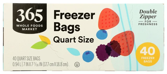 Alt view image 6 of 6 - 365 by Whole Foods Market, Quart Size Freezer Bags, Double Zipper, 40 Count