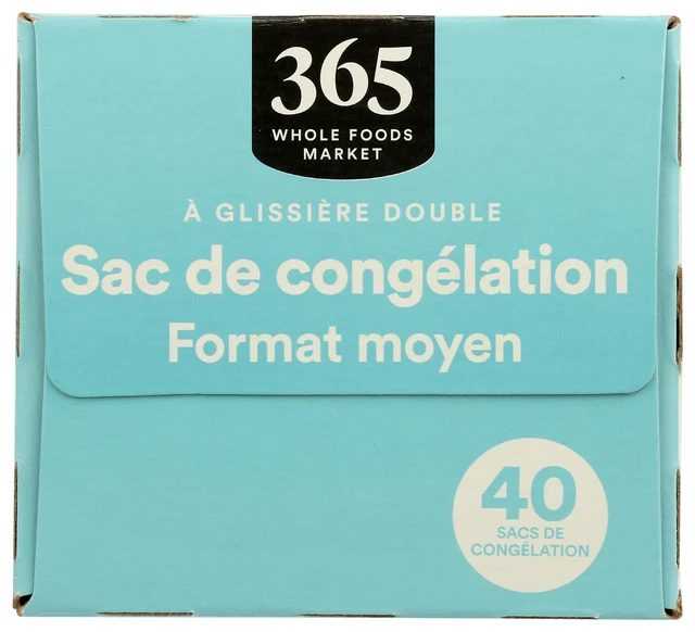Alt view image 3 of 6 - 365 by Whole Foods Market, Quart Size Freezer Bags, Double Zipper, 40 Count