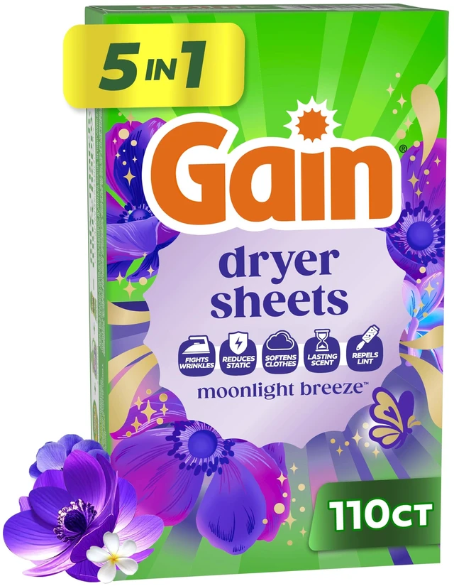 Main image of Gain, Laundry Dryer Sheets, Fabric Softener Anti Static Sheets, Happy Hibiscus Scent, 110 Count