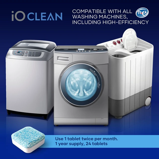 Alt view image 6 of 7 - iO CLEAN Washing Machine Cleaner Descaler Tablets, 24 Count |1 Year Supply