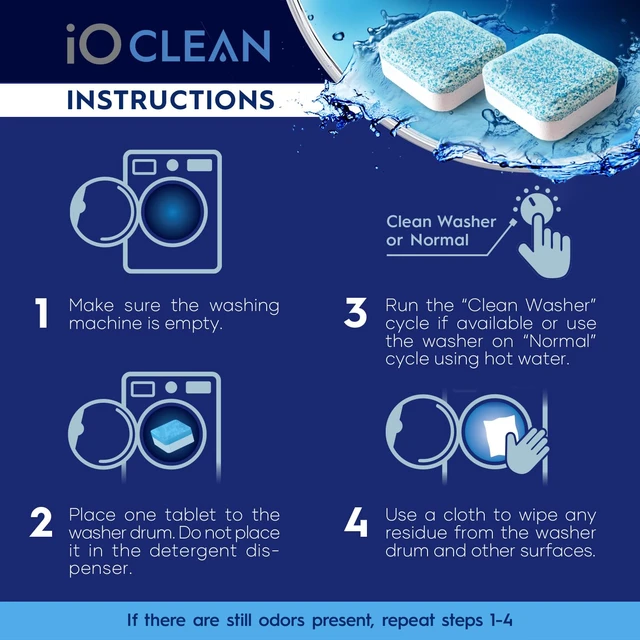 Alt view image 7 of 7 - iO CLEAN Washing Machine Cleaner Descaler Tablets, 24 Count |1 Year Supply